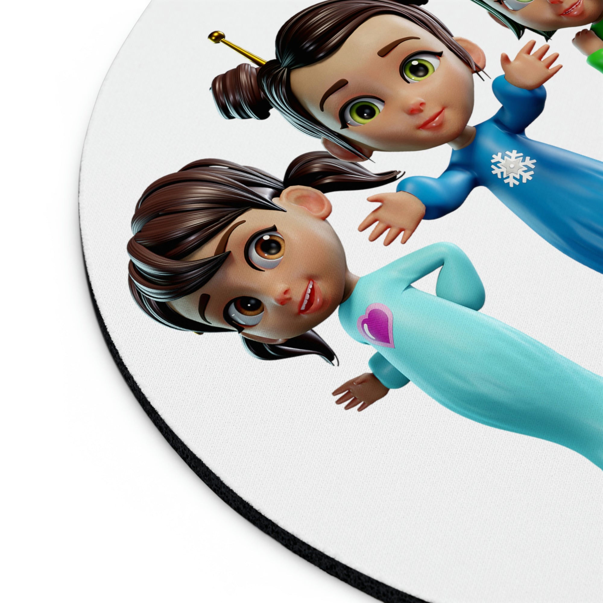 Saturnites Girls Mouse Pad (White) - Nysa, Phoebe, Rhea